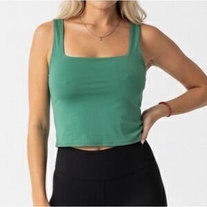 Emerald Green Square Neck Tank Top | Women’s Trendy Sleeveless Shirt, Summer
